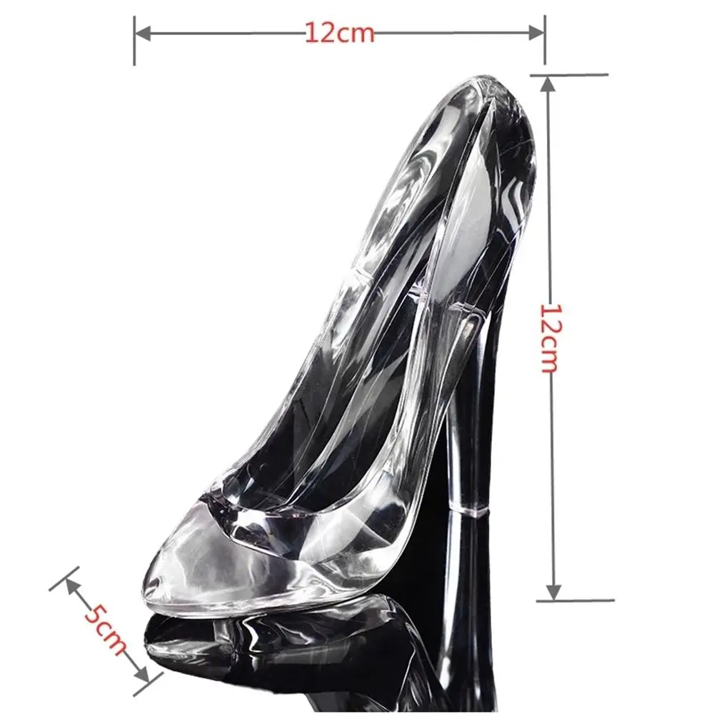 Acrylic Cinderellas Crystal Shoes Kids Birthday Gift Home Decor Crafts High-heeled Shoes Wedding Figurines Miniatures Ornament