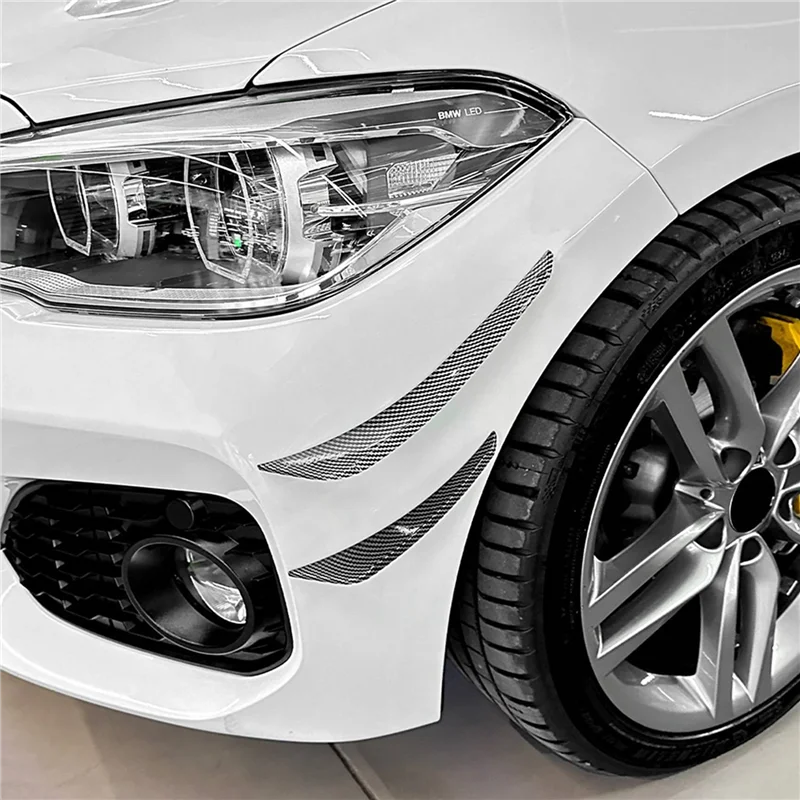 المصد الأمامي للسيارة الجانب الخارجي الفاصل سبويلر Canard الكسوة لسيارات BMW 1 Series F20 F21 M Sport 2015-2019 ألياف الكربون #5