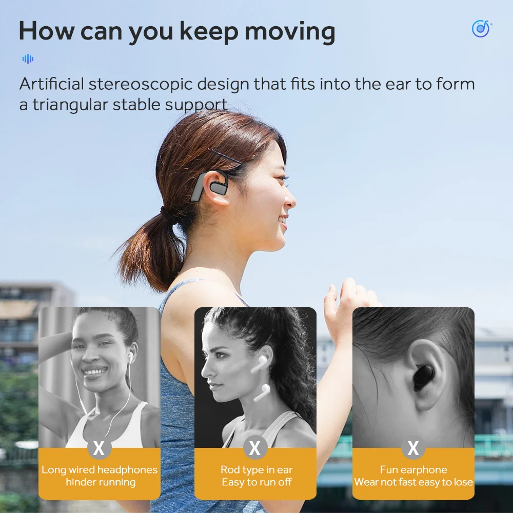 Wireless Bluetooth Headphones With Microphone Bone Conduction Headset Handsfree Noise Canceling Earphones For Driving Audifonos