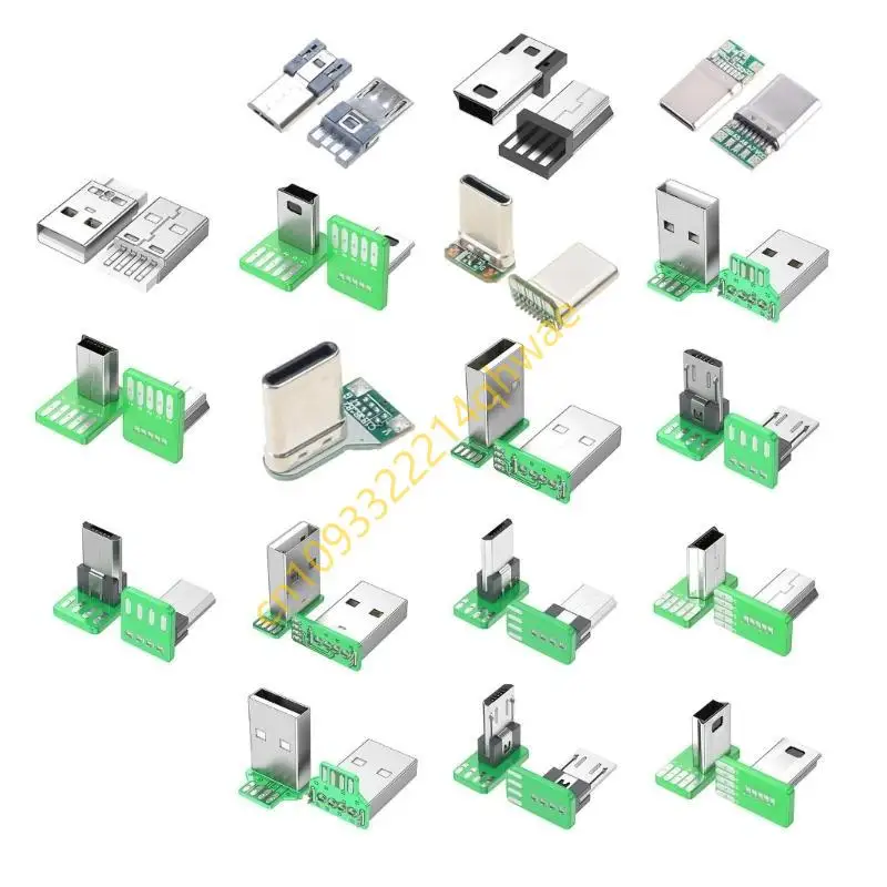 USB 4Pin/Type C 5pin PCB Mount Socket Connector Port Port 90 Dereger Sudut Kanan