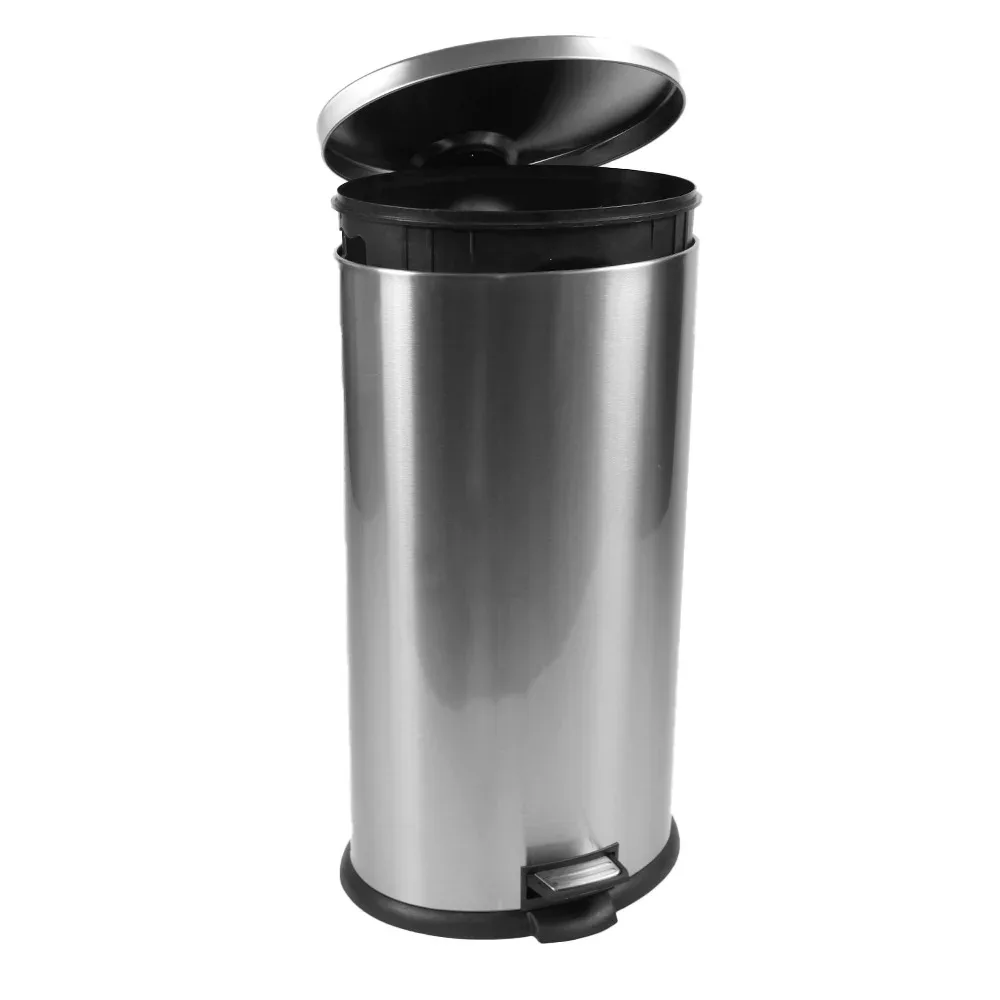 

Better Homes & Gardens 7.9 Gallon Trash Can, Oval Kitchen Trash Can, Stainless Steel