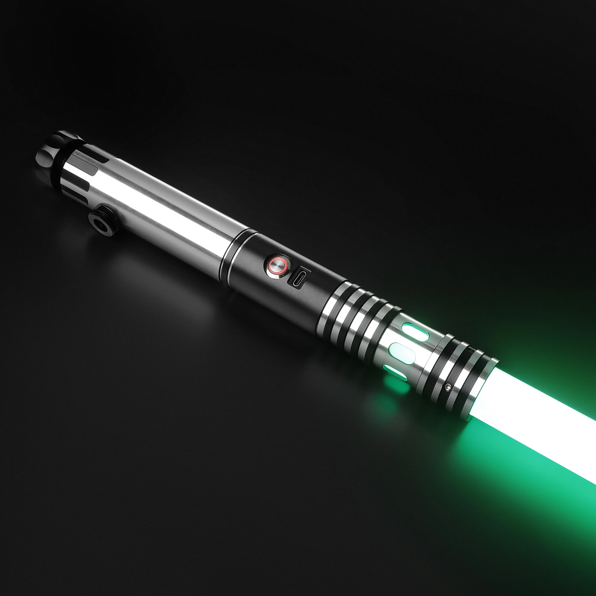 

DamienSaber Sensitive Smooth Swing Lightsaber Heavy Dueling Metal Hilt Light Saber Infinite Color Changing with 34 Sound Fonts