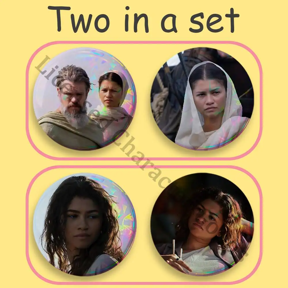 Z-Zendaya O-Odyssey Badges 25 32 44 58 75 mm Round Cosplay Pin Backpack Decor Collect Gifts Brooch 2-Piece Set