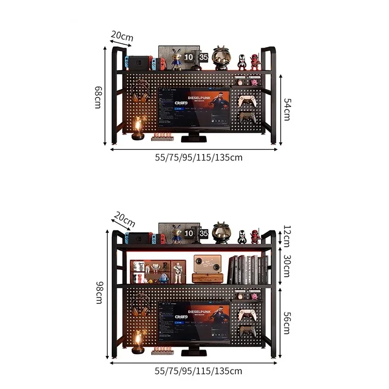 Metal Storage Shelf Desktop Bookshelf Storage Decoration Computer Desk Gaming Display Shelf Estanteria Home Furniture