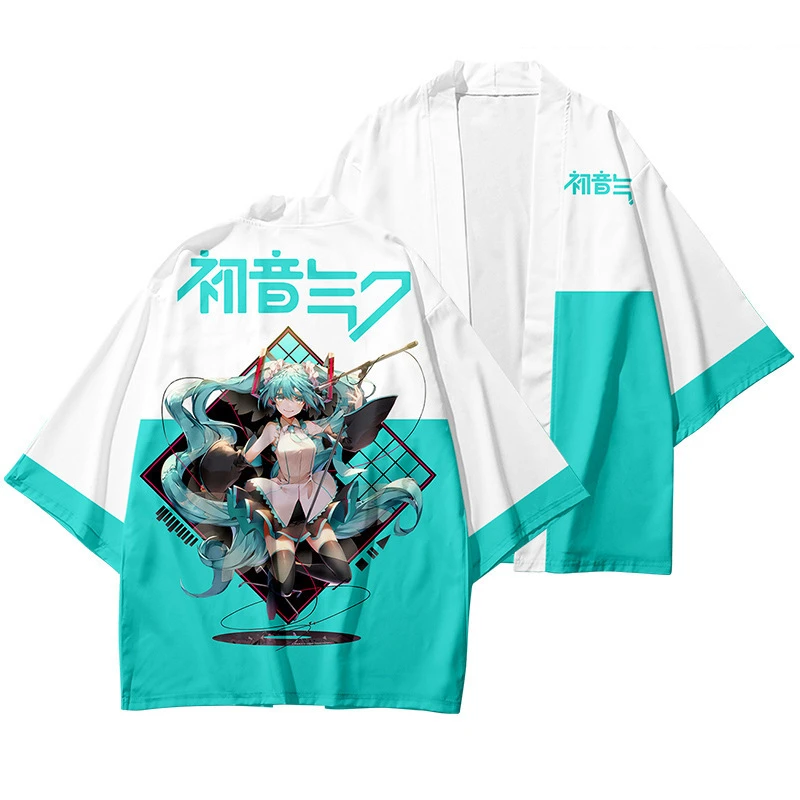 Anime Game Hatsune Miku Kimono Cosplay Cloak Women Girl Yukata Bathrobe Cardigan Jacket Pajamas Sportswear Halloween Costumes