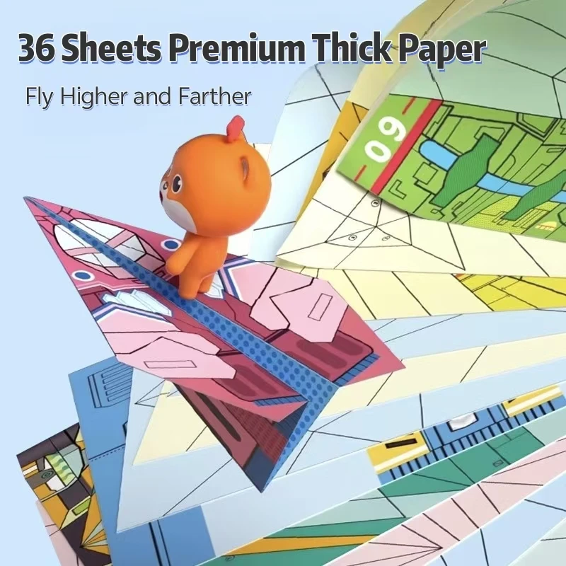 Paper Airplane Origami Paper, 3D Color Craft Paper, Educational Thinking Training Paper Craft