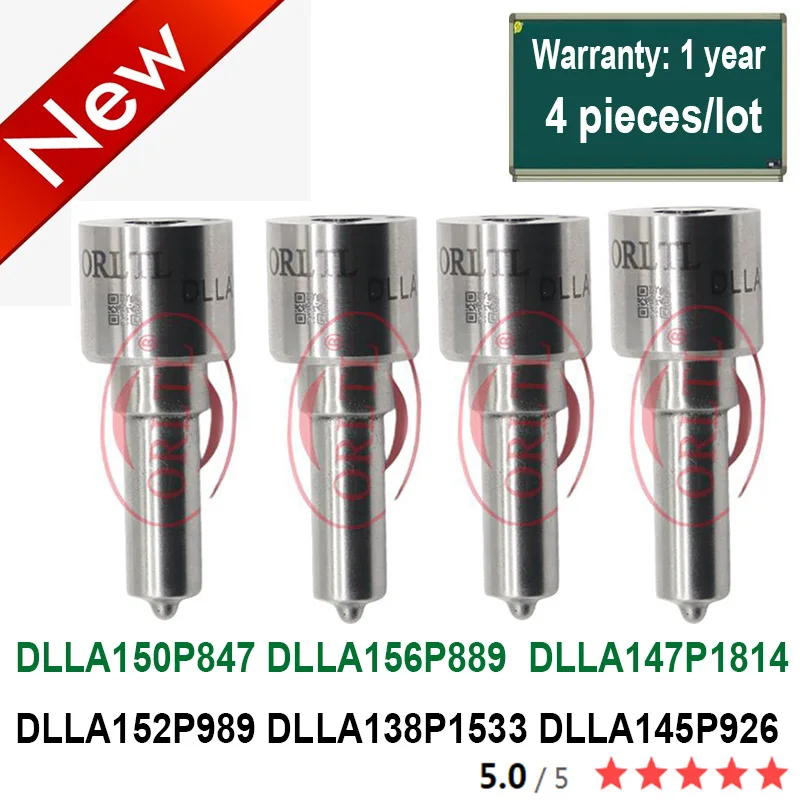 4PCS Black Coated Needle Nozzle DLLA152P989 DLLA138P1533 DLLA150P847 DLLA156P889 DLLA147P1814 DLLA145P926 for BOSCH injector