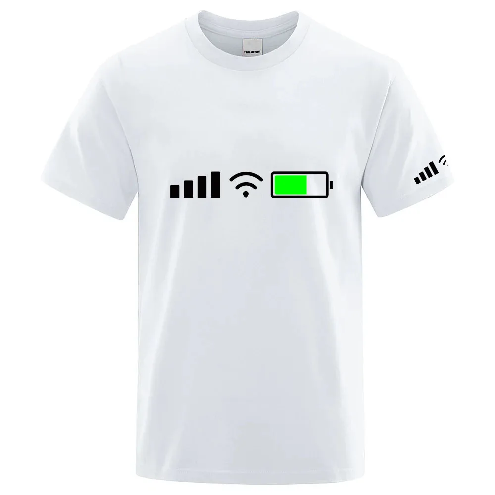 إشارة واي فاي بطارية 2025 جديد الرجال سريعة الجافة عادية رقيقة قصيرة الأكمام الرياضة تي شيرت اليومية في الهواء الطلق الشارع الشهير تنفس