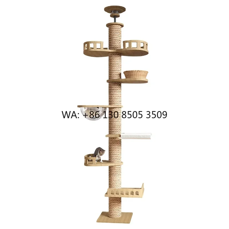 oem-odm-cat-tree-furniture-scratch-post-cat-climbing-frame-with-space-capsule