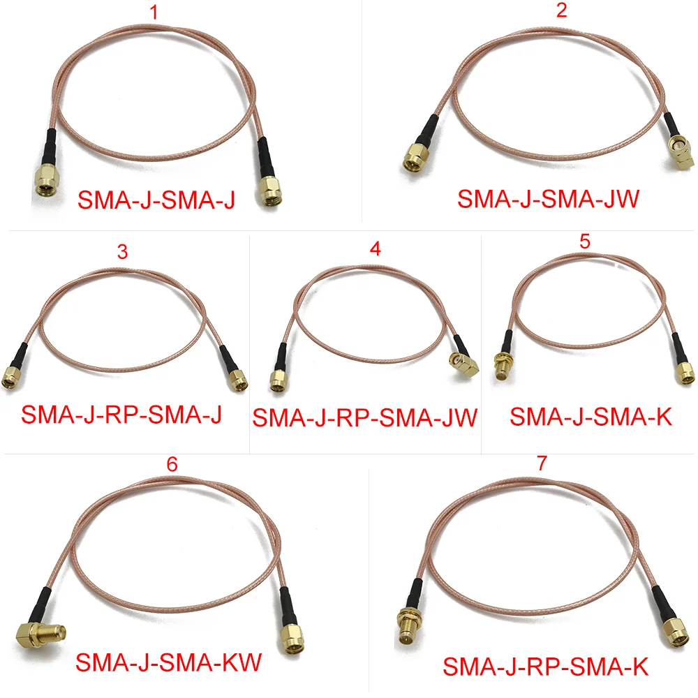 RG316 SMA to SMA / RP-SMA RF Coaxial Cable Male Plug Female Jack Connector Jumper Pigtail Antenna Extension Wire WiFi FPV Radio