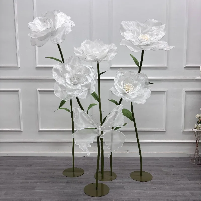 Customized Giant Rose Set Wedding Artificial Flower Ornament Large Romantic Rose Props Handmade Paper Flowers