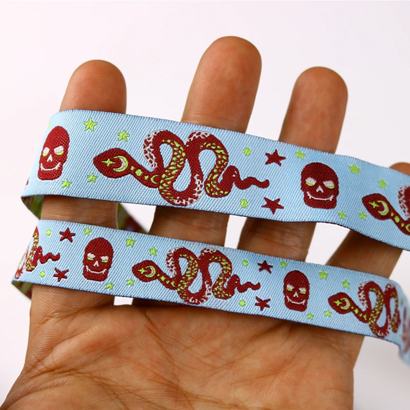 10YARD 7/8 22MM 16MM 2022 New Snake Skull Owl Pumpkin Imp Cartoon Ribbon