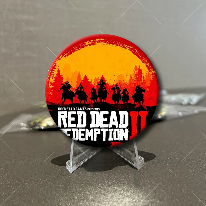 Red Dead Redemption 2 Game Brooch RDR2 Soft Button Pin Coquette Arthur Morgan Cosplay Badge Bag Hat Accessories Jewelry Gifts