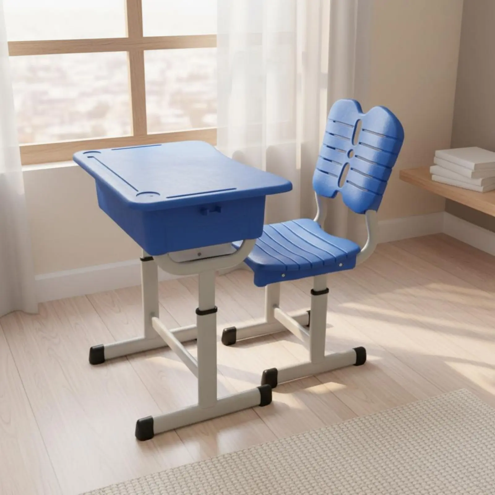 Adjustable Student Desk and Chair Set Sturdy & Long-Lasting Height Adjustable School Desk Children's Study Table and Chair view 3
