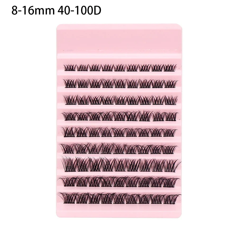 3D Mink Effect Segmented False Eyelashes Mixed Length 8-16mm Fake Eyelash Set Reusable Soft Fluffy Invisible Eyelashes Women