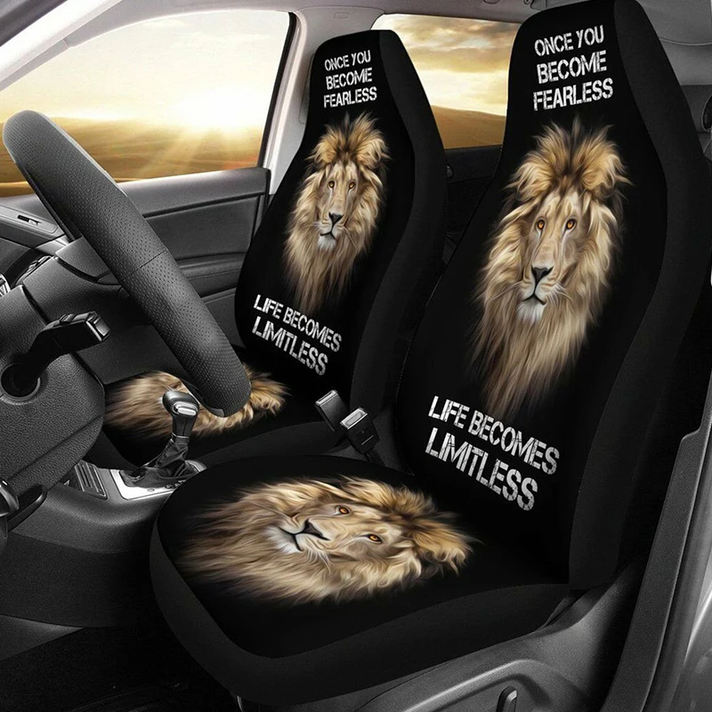 

Animal print car seat cover protector lion animal model suitable for all kinds of car models four seasons general car seat cover