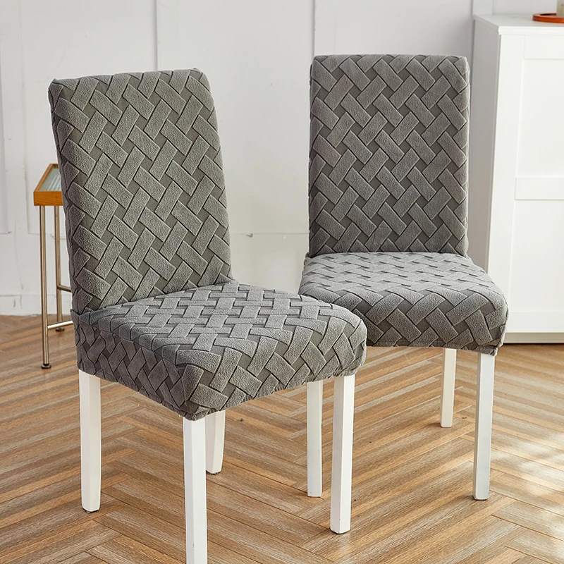Jacquard Thick Solid Chair Covers Spandex for Wedding Dining Room Office Banquet Housse De Chaise Chair Cover