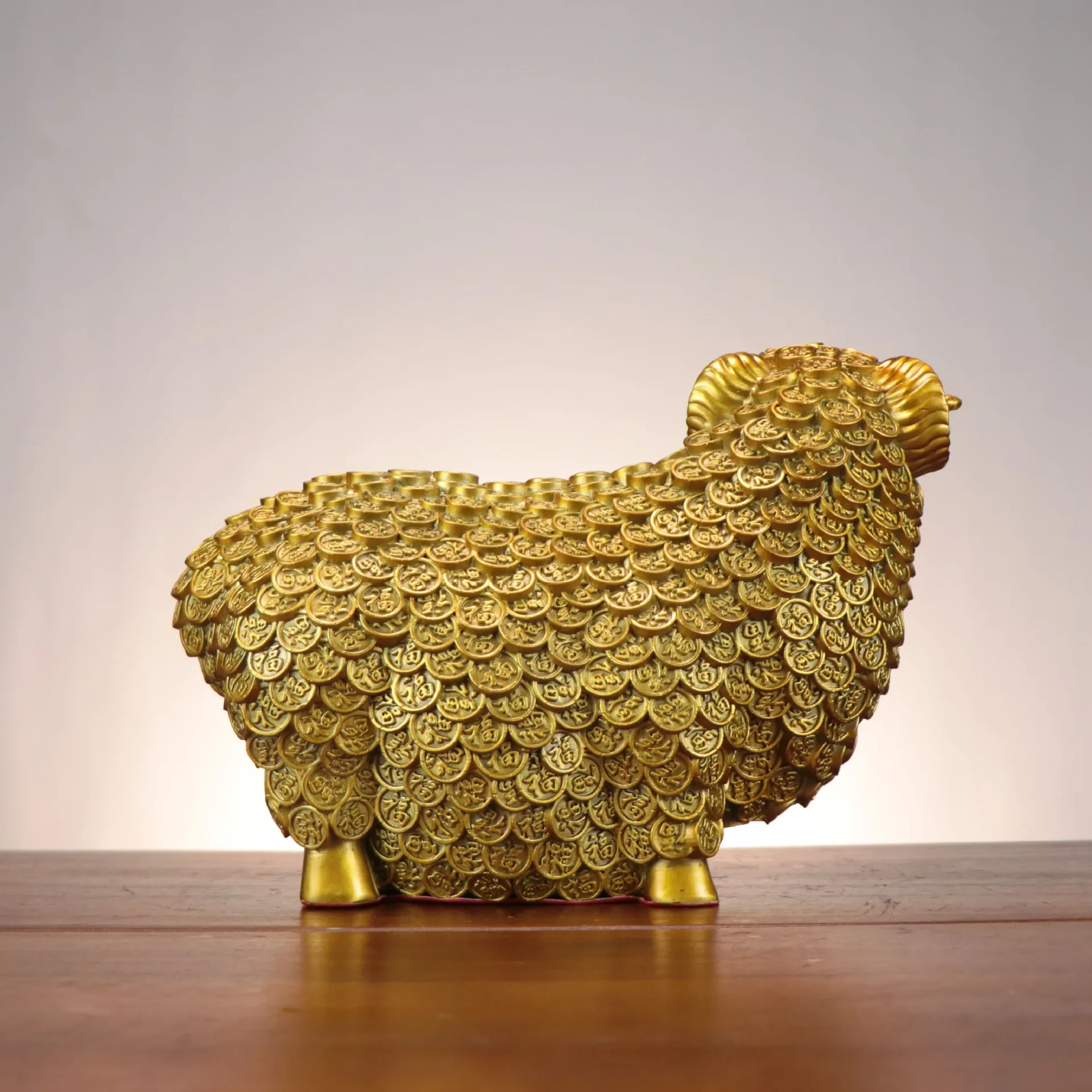 Wanfu Ornament Copper Twelve Zodiac Home Office Desk Surface Panel Mascot Lucky Golden Sheep