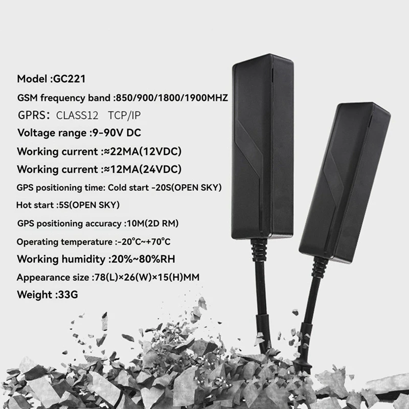 جهاز تعقب قطع GPS ، إنذار ACC ، بطارية مدمجة لتحديد المواقع السريع مع تتابع للسيارات والمركبات الكهربائية