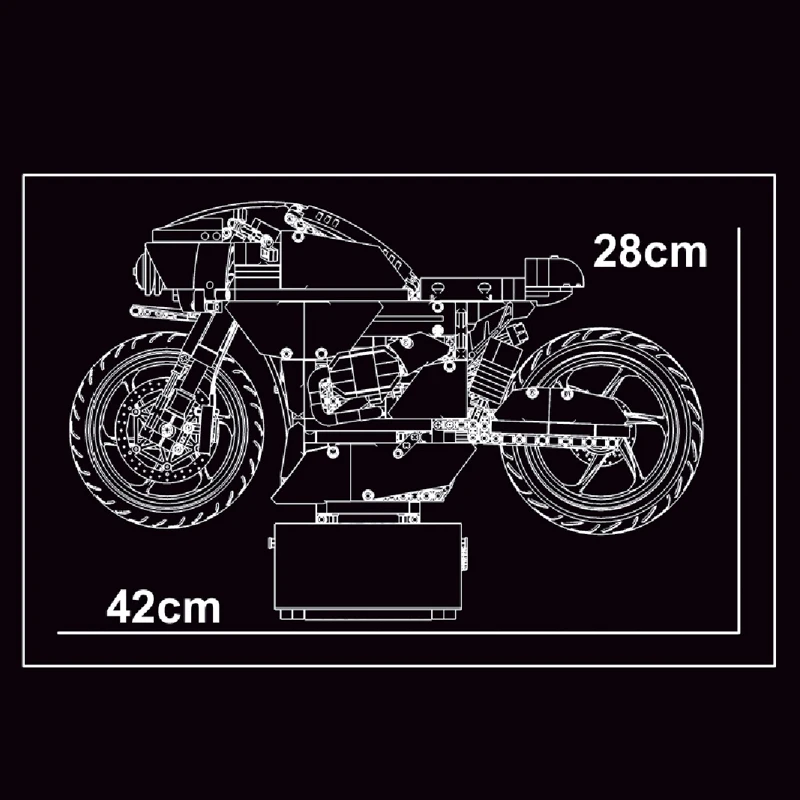 Em estoque ideia moc técnico 1:5 blocos de construção da motocicleta modelo carro esportivo tijolos montagem brinquedos para crianças presente aniversário