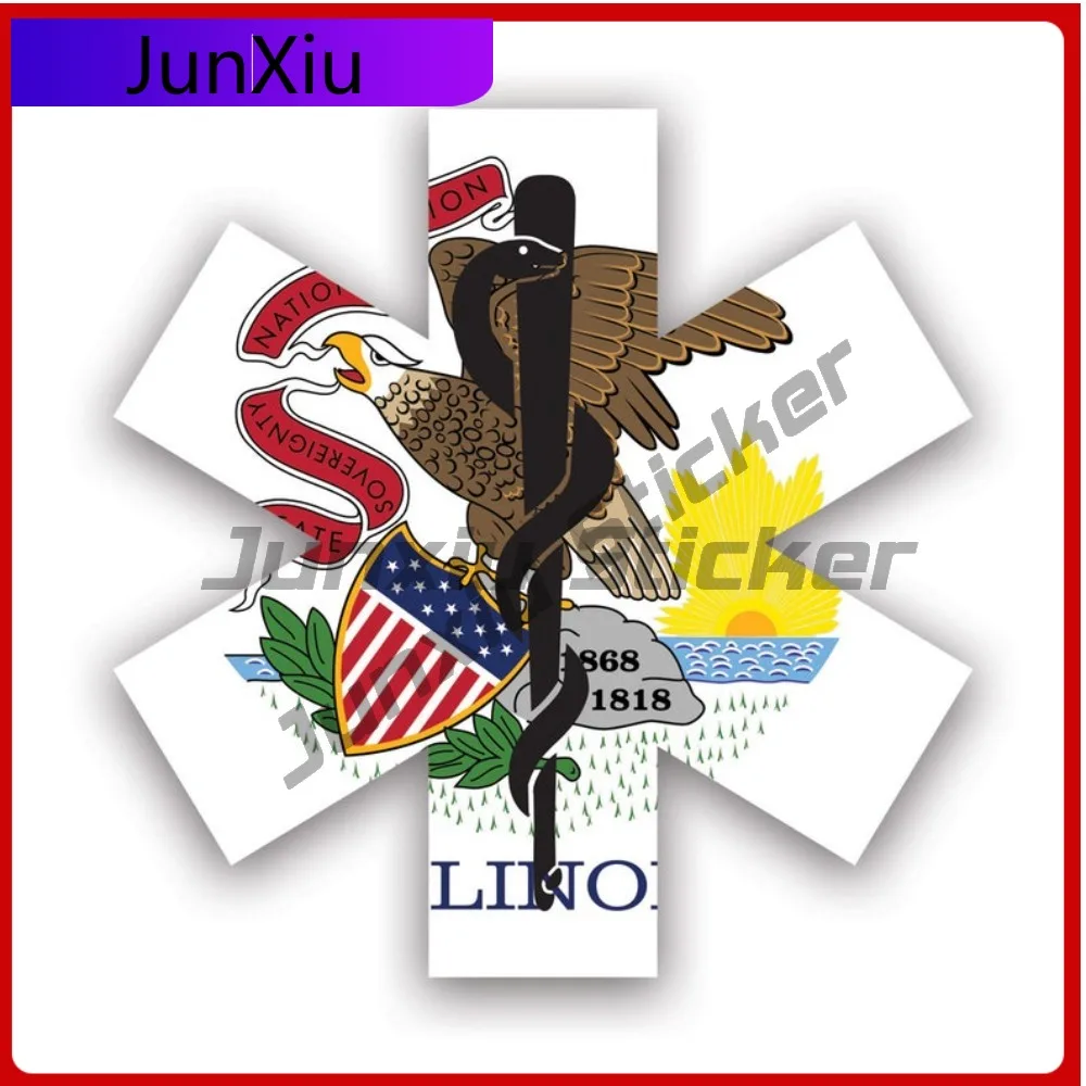 

Illinois Star Of Waterproof Scratch Resistant Classic For Bumper Car Body Helmet No Residue Self Adhesive Accessories Funny