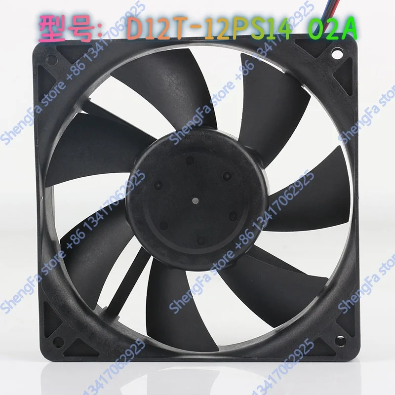 New Nidec 5V 24V 48V DC12V 0.10A 12CM 12025 120X120X25MM Silent Double Ball Bearing D12T-12PS14 02A 3-wire Cooling fan