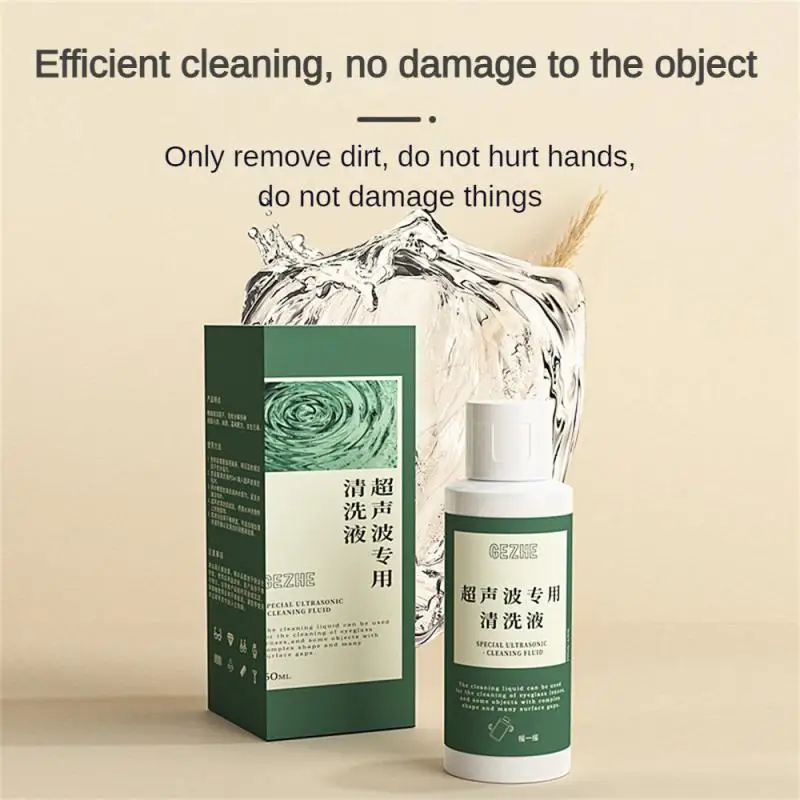 50ml Portable Ultrasonic Cleaning Fluid Multifunctional Home Cleaner Special for Cleaning Jewelry Glasses Watches Makeup Tool