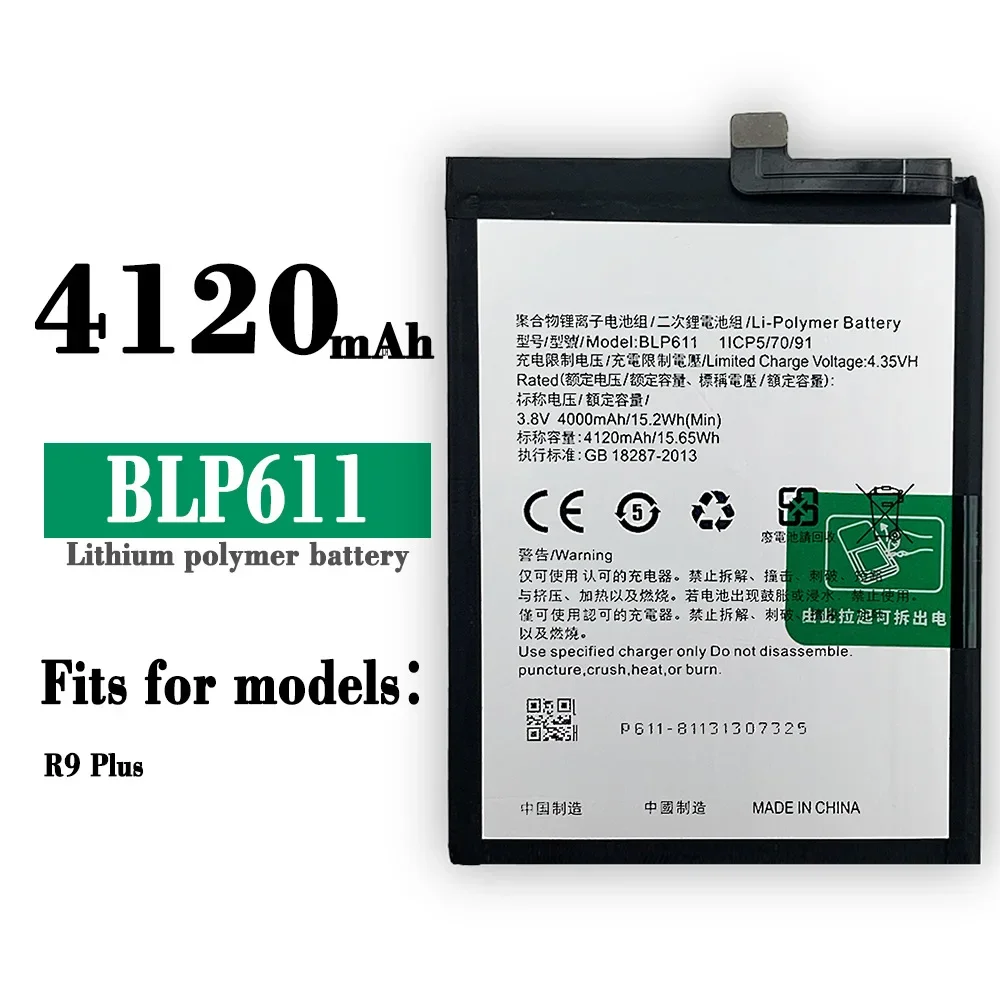 High Quality Replacement Battery For OPPO BLP-611 R9 PLUS R9+ 4120mAh Mobile Phone New Lithium Batteries