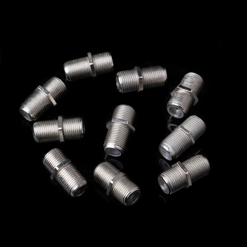 10 Pcs Joiner Barrels Connector F Plug Coupler Adaptor 4 for Sky for HD