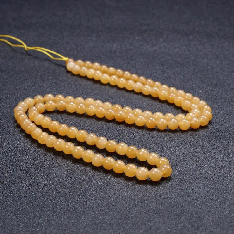 Xinjiang Hetian jade light caramel round pendant lanyard necklace prayer beads bracelet for men and women with CE