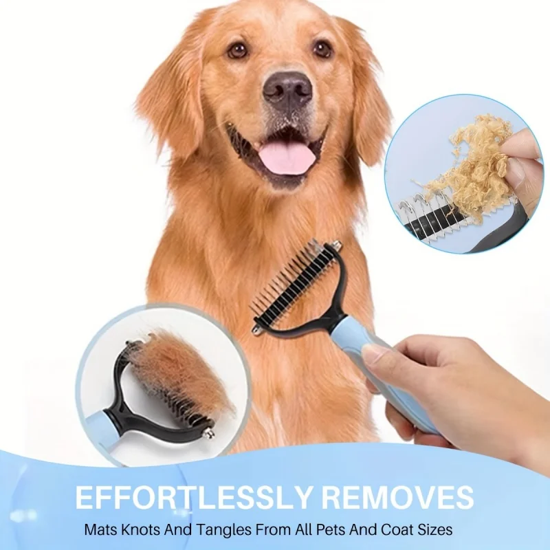 Professional Pet Deshedding Brush Dog Hair Remover Pet Fur Knot Cutter Puppy Cat Comb Brushes Dogs Grooming Shedding Supplies