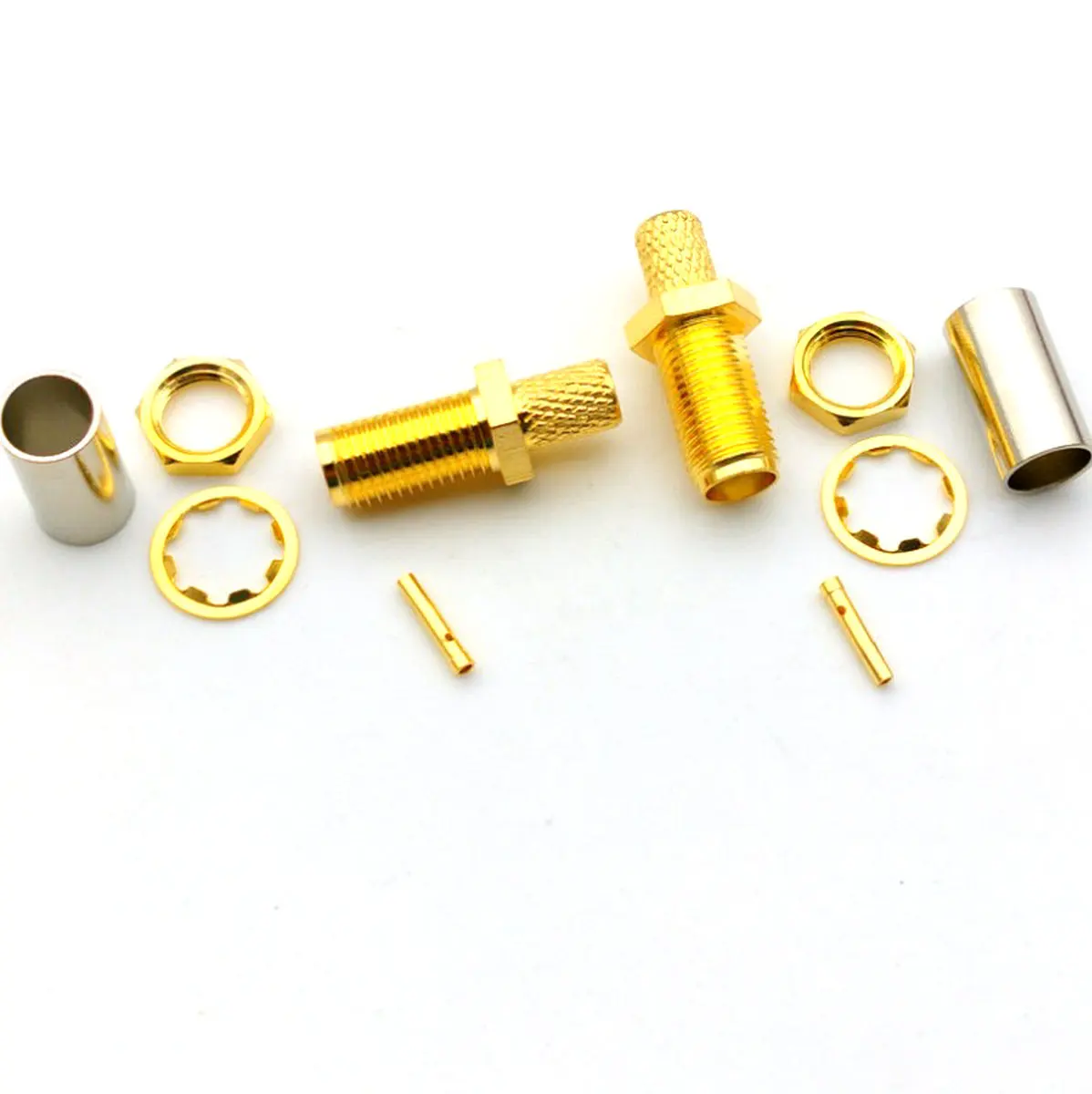 brass SMA Female Crimp Connector for Coaxial RG58 LMR195 cable adapter