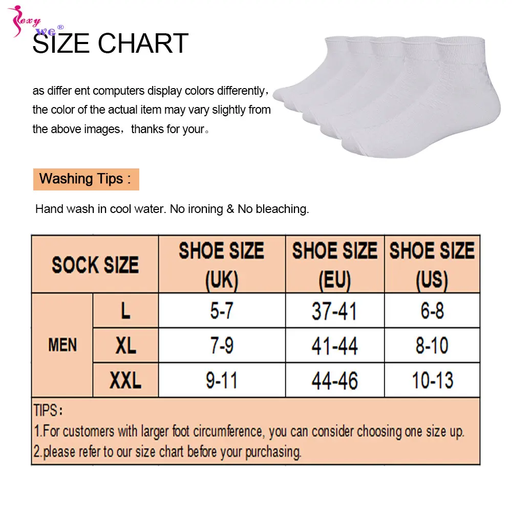 SEXYWG 5Pairs Men's Cotton Socks Low Tube High Quality Casual Breathable Warm Sports Running Crew Socks for Men Soft Sock