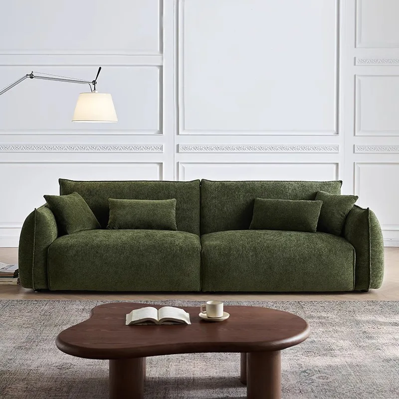 

Apartment retro green fabric designer living room sofa
