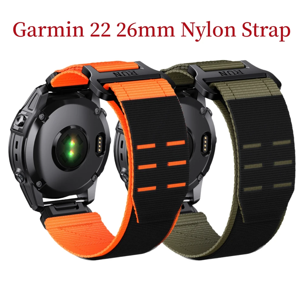 

Ремешок Garmin нейлоновый для Fenix5 5Plus 6 6Pro 7Pro Instinct 965, быстросъемный браслет для наручных часов Fenix5X 6X 7X, 22 26 мм