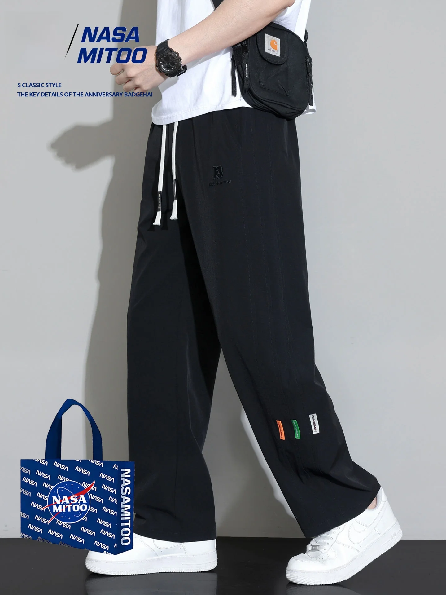 

Мужские брюки MITOO из ледяного шелка, прямого кроя, свободные, летние, тонкие, дышащие, быстросохнущие, спортивные, повседневные, из нейлоновой ткани, комфортные, приятные к коже.