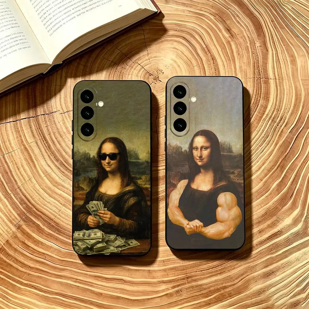 Funny M-Mona Lisa Phone Case Soft black For Samsung Galaxy A73,A72,A71,A70,A53,A52,A51