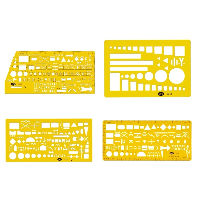 Military Drawing Template Drafting Ruler Stencil Measuring Tool 4 Ruler Dropship