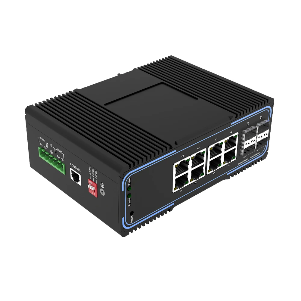 

NF648GM-SFP Managed Industrial Switch 4x1000M To 8x10/100/1000M SFP Slot Din Rail Mount Aluminium Alloy