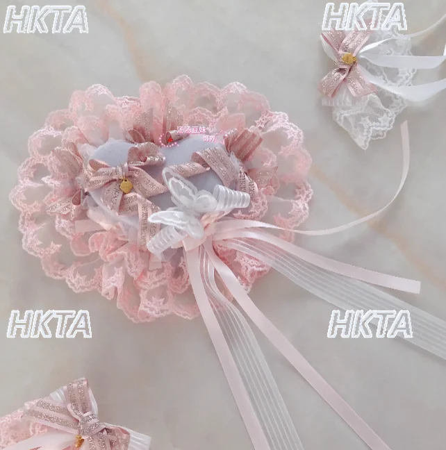 Zoete Leuke Lolita Kleine Dingen Hart Hoeden Hoofddeksels Vrouwen Elegante Kawaii Kant Roze Blauw Witte Rok Haarspeld Cosplay Accessoires