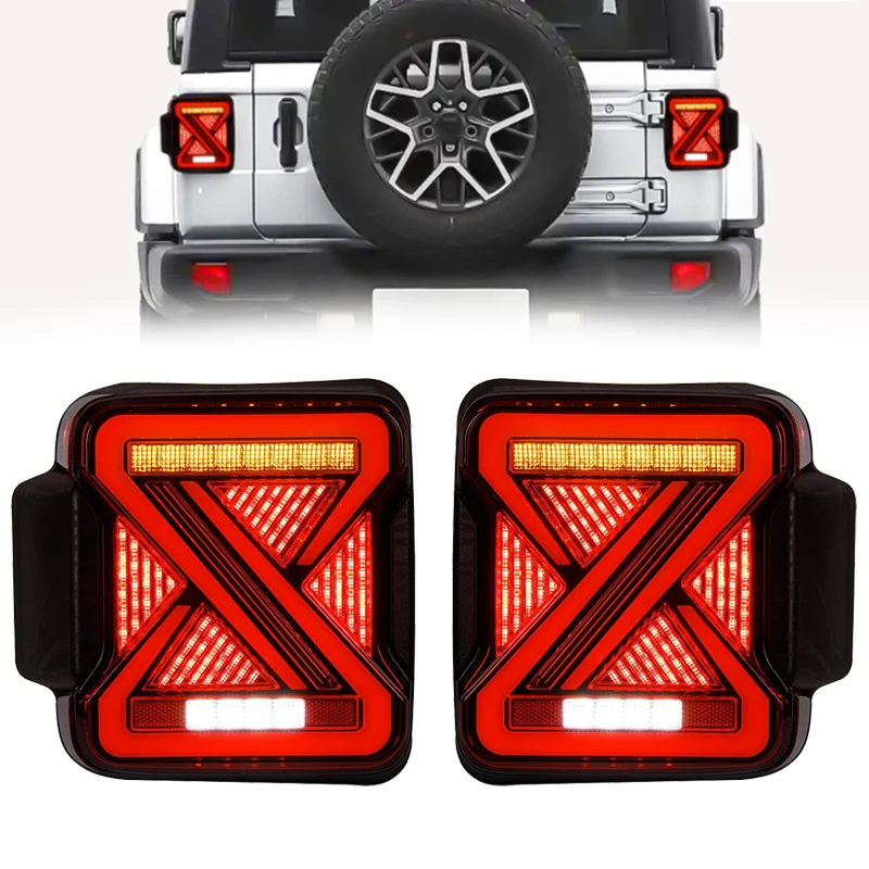 Für Jeep Wrangler JL 2018-2022 led rückleuchte Auto Licht USA oder EuroPean Version Hinten Lampen Bremse Reverse tagfahrlicht