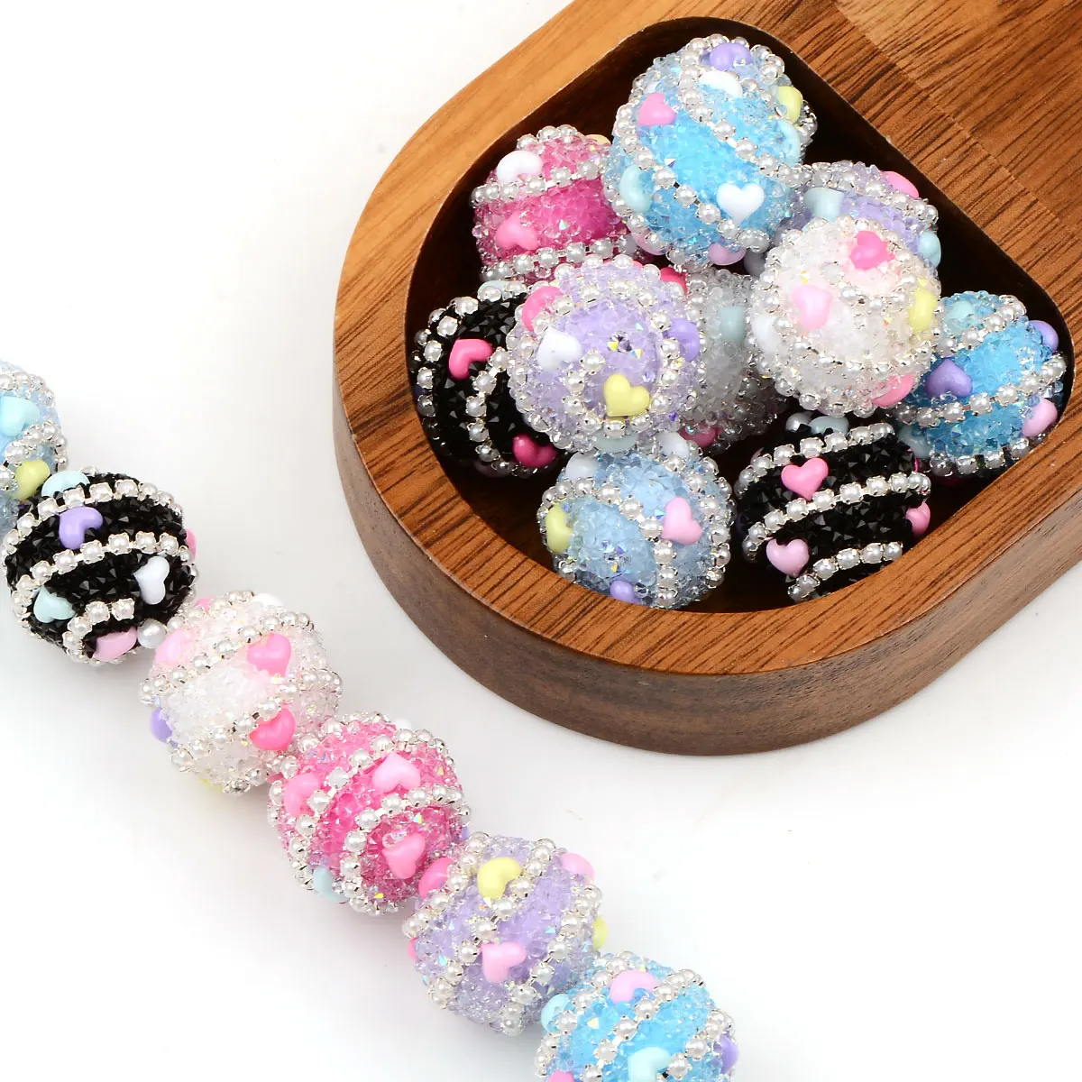 4pcs 2cm Random Color Mix Resin Acrylic Beads Round Soft Sugar Ball Beads For Jewelry Making DIY Bracelets Keychain Accessorie