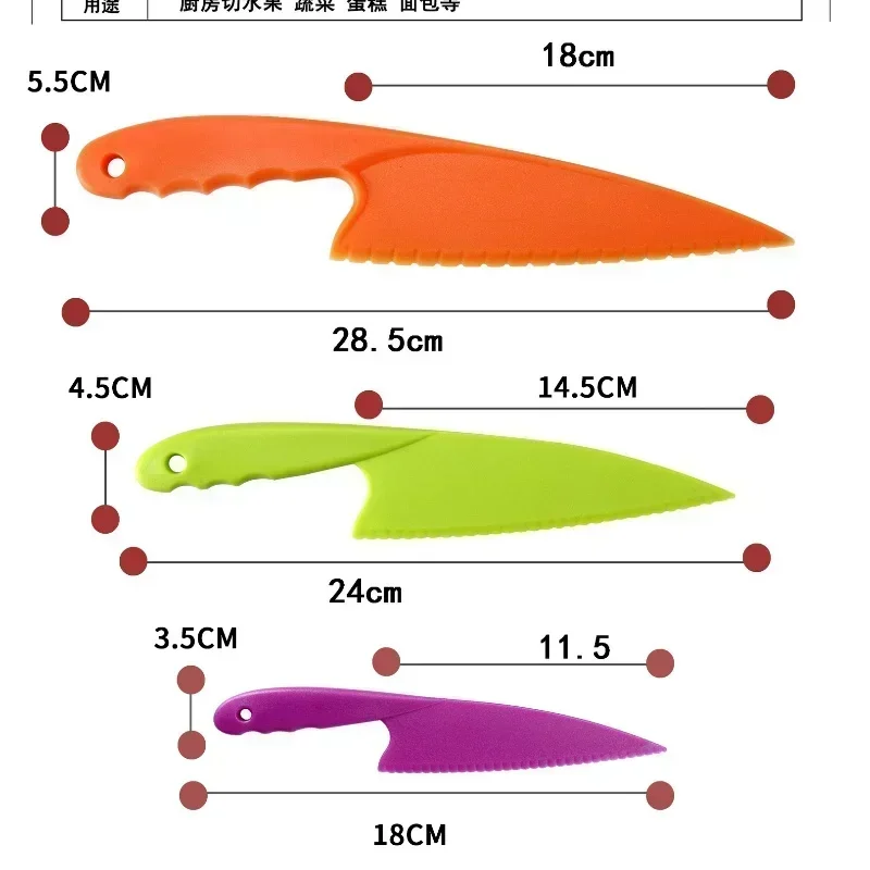 Set di coltelli da cucina in Nylon coltelli da cucina per bambini bordi seghettati coltelli per bambini coltello in plastica per bambini per