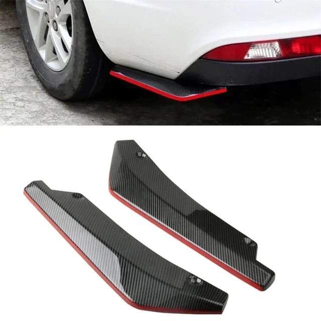 Car Scratch Protector Winglets Side Skirt Extension 2Pcs Universal Car Front Rear Bumper Strip Lip Spoiler Diffuser Splitter