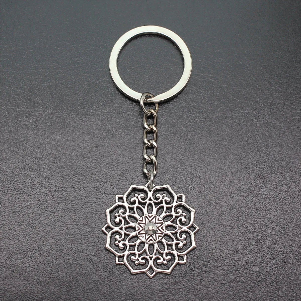 28mm Ring Size Men Accessories Flower Of Life Jewelry For Men Moto Keychain Items
