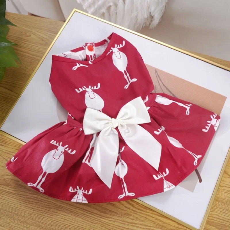 

Pets Christmas Elk Skirts Dogs Christmas Clothes Cute Elk Xmas Pets Clothes for Puppy Soft Christmas Vest Clothing Holiday Dress