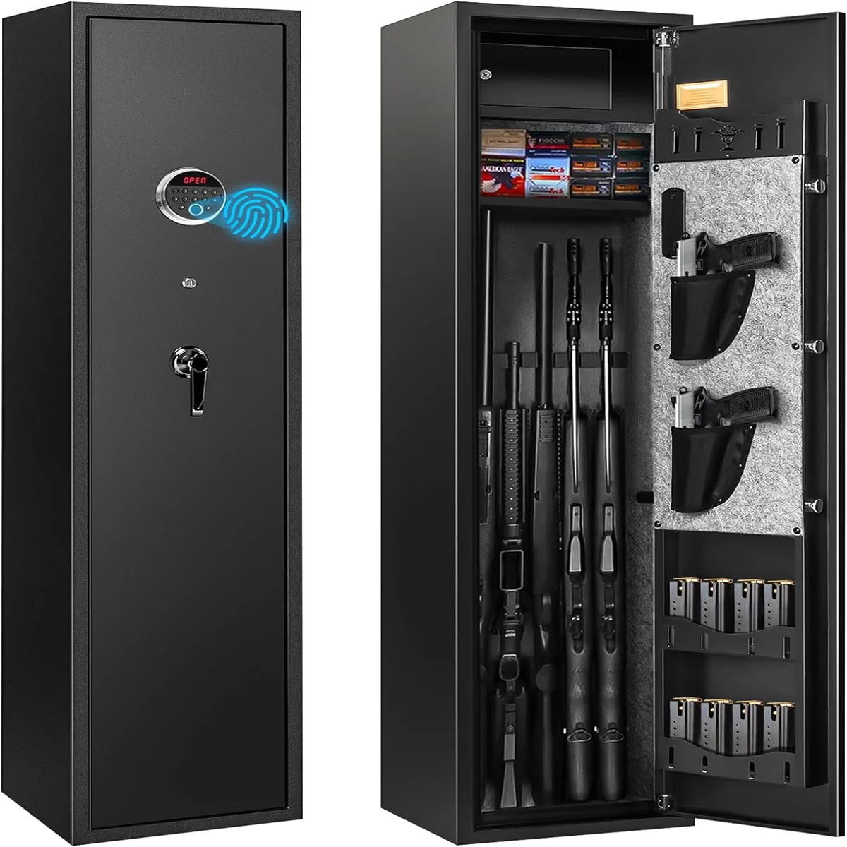 

Биометрический пистолет BlackSmith, сейф для 5 винтов, домашний длинный шкаф для пистолета, отпечаток пальца, быстрый доступ, безопасный для винтовки, сейф для настенного крепления отпечатков пальцев