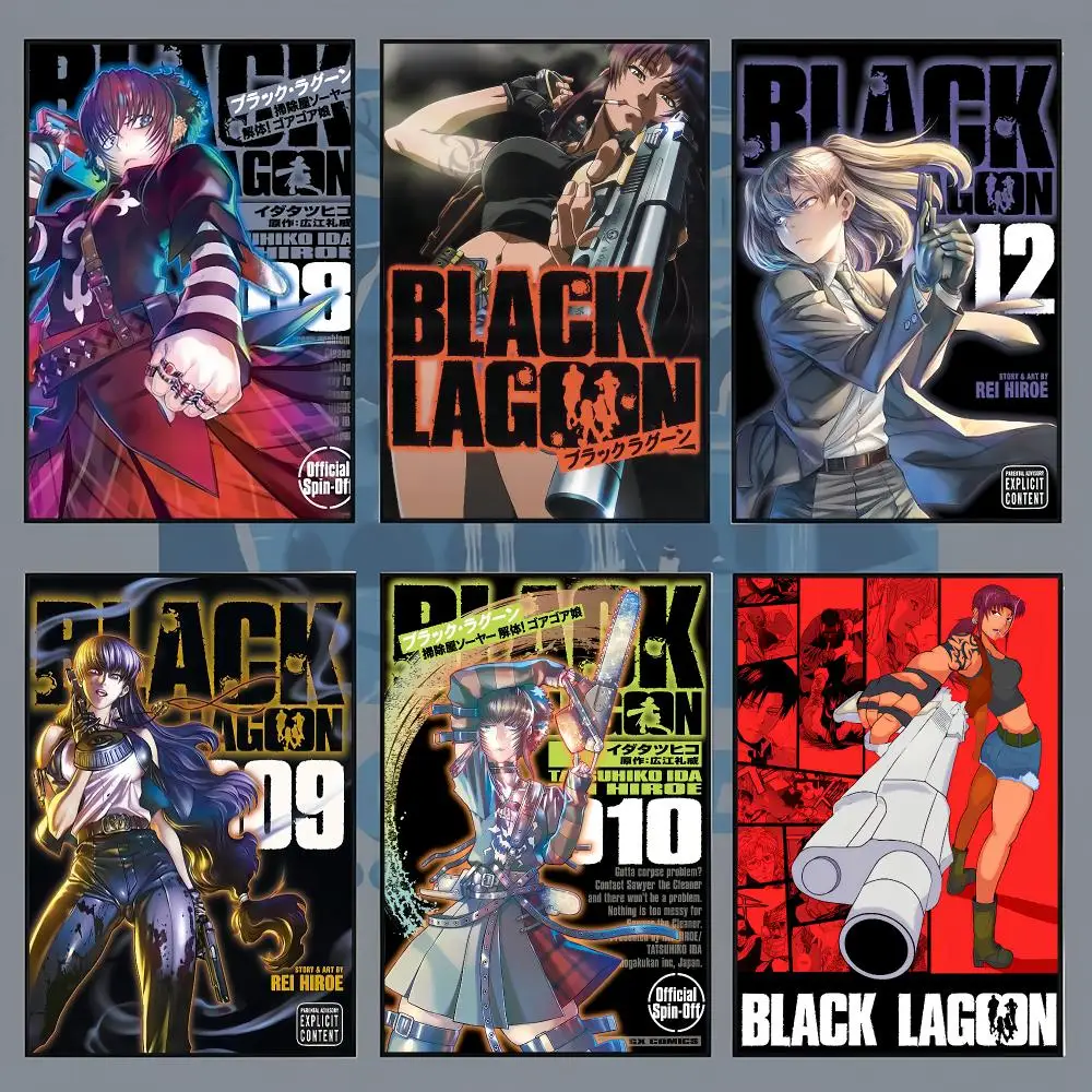 Anime B-Black Lagoon Poster Aesthetic Wall Art Print for Living Room Bedroom Study Office Café Home Decor Stylish Gift