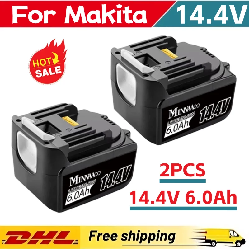 

New 14.4V 4/5/6Ah Li-ion Battery Replacement for Makita 14v Battery BL1440 LXT200 BDF340 TD131D With Fast Charger