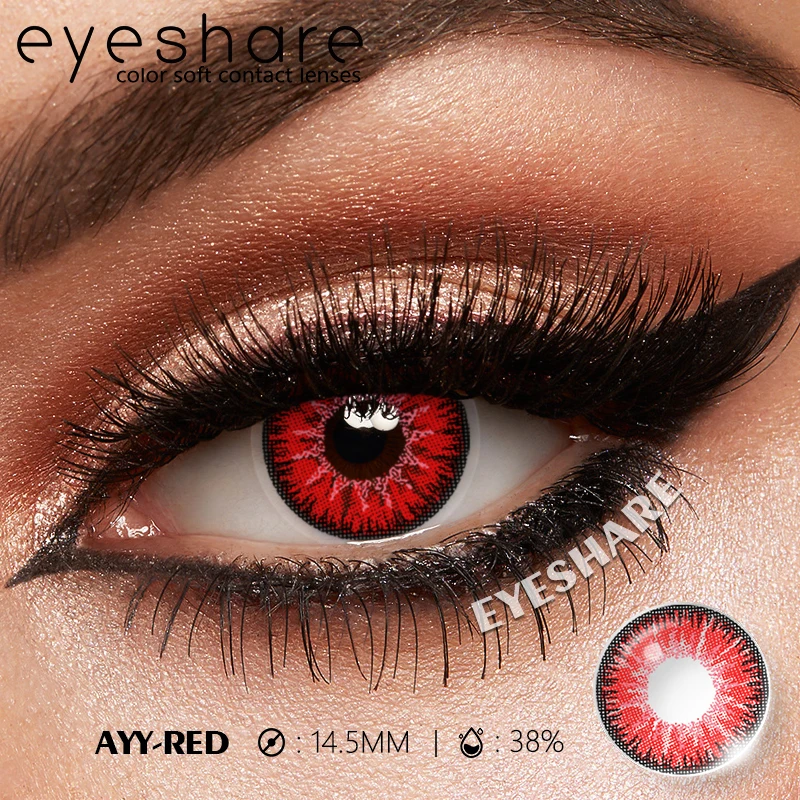 EYESHARE 1 Paar weiße farbige Kontaktlinsen für Cosplay, rote Kontaktlinsen, Anime-schwarze Augenlinsen, Halloween-Schönheits-Make-up-Linsen – Detail 25